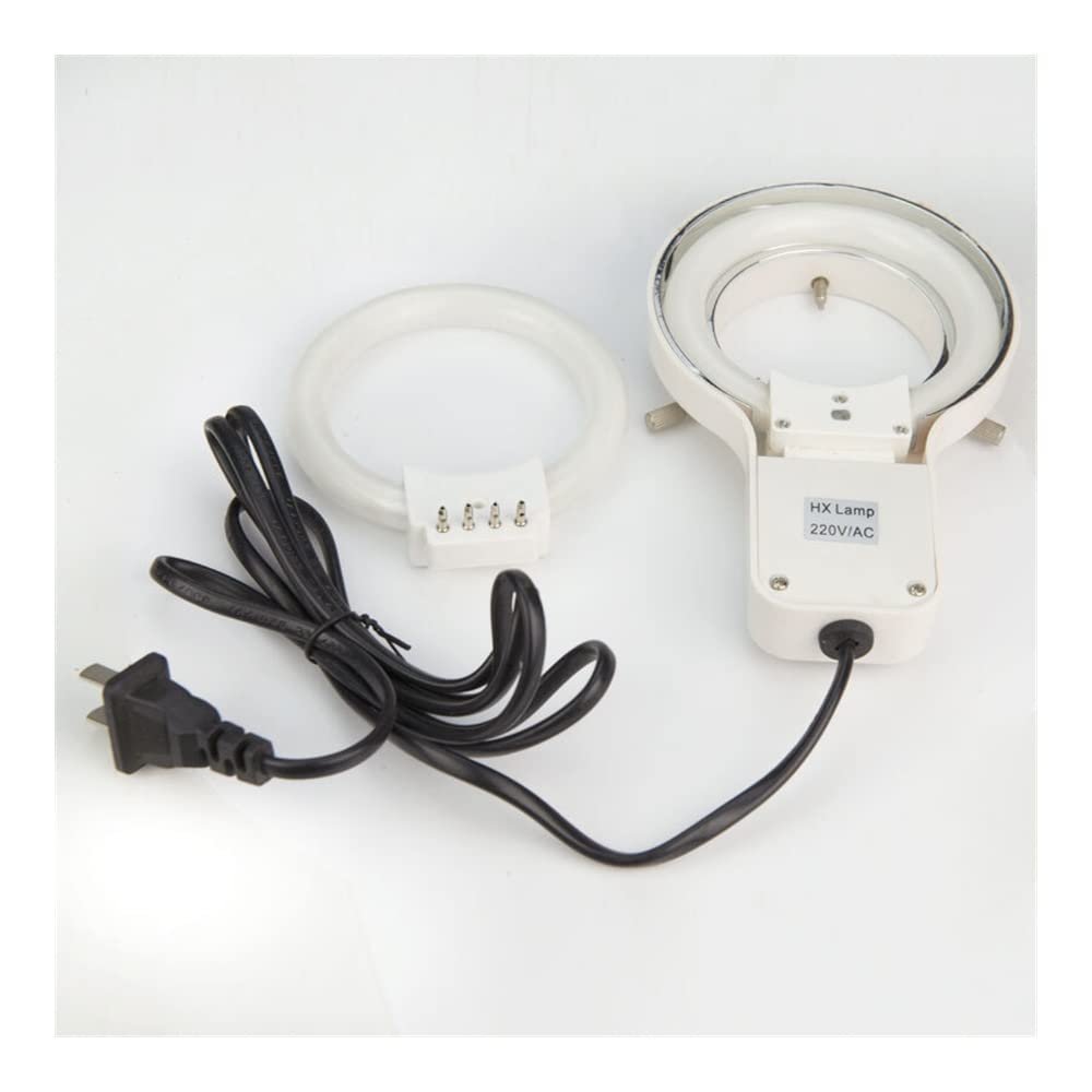 Microscope Illuminators Stereo Microscope Backlight Ring Lamp Fluorescent Light with Spare Ring Tube 8W 64mm Diameter