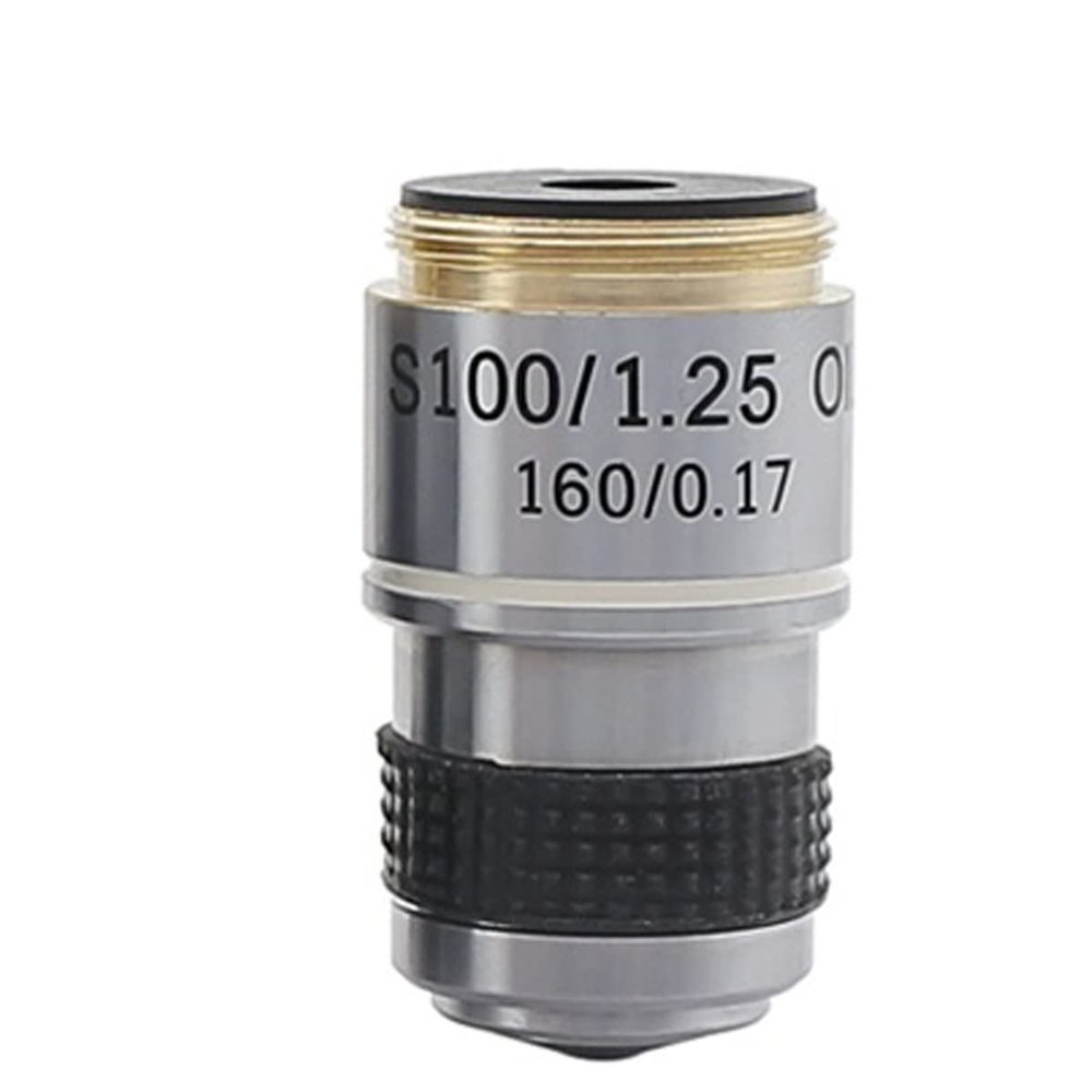 Microscope Objective Lens-Achromatic Objective Lens 4X 10X 20X 40X 60X 100X for Biological Microscope Bio-Microscope Conjugate Distance 185 mm (Color : 100X)