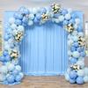 30 ft x 10 ft Wrinkle Free Baby Blue Backdrop Curtains for Parties, 6 Panels 5 ft x 10 ft Polyester Light Blue Photo Backdrop Drapes for Birthday Wedding Party Baby Shower Photography view 4