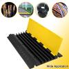 CXRCY 5 Channel Cable Protectors Ramp, 2Pack Cable Ramps,18000lbs Capacity Heavy Duty Rubber Driveway Traffic Speed Bumps Hose Cord Cable Protector Ramp for Wire/Hose/Pipe Hider view 2