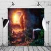 BELECO 12x8ft Fabric Easter Jesus Cross Backdrop with Holy Lights & Mountain Sunrise Scene view 2