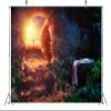 BELECO 12x8ft Fabric Easter Jesus Cross Backdrop with Holy Lights & Mountain Sunrise Scene view 4