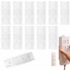12 Pack Adhesive Punch Free Socket Holder, Self-Adhesive Desktop Socket Fixer, Power Strip Holder Fixator, Wall Mount Cable Management (White) view 1