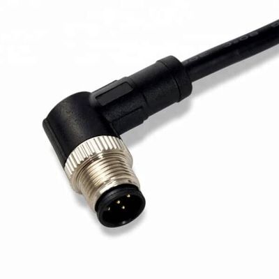 10pcs M8 90 Degree Right Angle Male Plug Connector with 1M 24AWG Wire, M8 Connector 4pin
