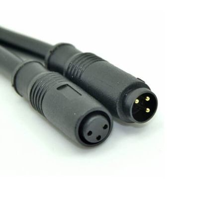 10pcs M8 Plastic Plug Wire 60V-4A Push and Pull Snap-in 3 Pin M8 Connector Waterproof with Molding Cable 1M 24AWG