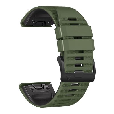 CZKE 22mm Rubber Watch Bands For Garmin Fenix 7/Fenix 6/ Fenix 5/Fenix 5 Plus/Fenix 6/Fenix 6 Pro/Forerunner 935/945/Approach S60/S62/ Epix Replacement Strap (Color : Army green, Size : 22MM)