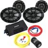 KICKER Speakers and Amp Package of 4 Items: 4-Channel Waterproof Amplifier with 4", 6"x9" Speakers and 8AWG Power Wiring Kit PXA400.4+PS42+PS692+KMPK8 view 1