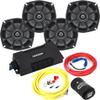 KICKER Speakers and Amp Package of 4 Items: 4-Channel Waterproof Amplifier with 5.25" Speakers (2 Pairs) and 8AWG Power Wiring Kit view 1