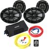 KICKER Speakers and Amp Package of 4 Items: 4-Channel Waterproof Amplifier with 4", 6"x9" Speakers and 8AWG Power Wiring Kit view 1