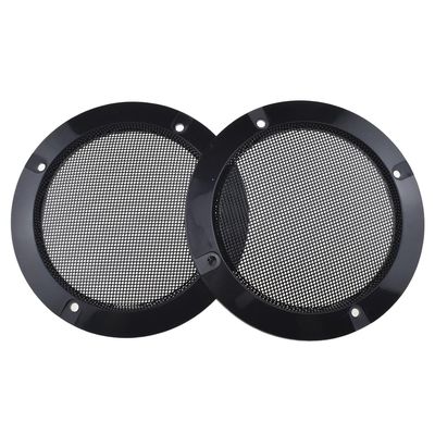 Acoeitl 4 Inch Metal Glossy Audio Speaker Cover Round Grille Protector Speaker Grills Circle Case Repalcement for Home Theater DIY Speakers and Cars Speaker Decorative Circle 2 Pcs Black