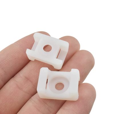 Acoeitl Zip Tie Base Saddle Type Zip Tie Anchors Cable Tie Base Saddle Type Mount Wire Holder with 5mm Screw Hole for Office Home Garden TV cables White 50 Pcs