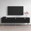 Meble Furniture Dorset 01 Modern TV Stand  Storage Cabinets  High Gloss, 71 Inches  Black view 1