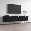 Meble Furniture Dorset 01 Modern TV Stand  Storage Cabinets  High Gloss, 71 Inches  Black view 2