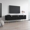 Meble Furniture Dorset 01 Modern TV Stand  Storage Cabinets  High Gloss, 71 Inches  Black view 3