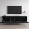 Meble Furniture Dorset 01 Modern TV Stand  Storage Cabinets  High Gloss, 71 Inches  Black view 4