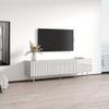 Meble Furniture Pilar 01 Modern TV Stand  Storage Cabinets and High-Gloss Finish  Fits TVs Up to 80 Inches, 59.1 x 15.7 x 19.7 inches  White view 3