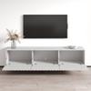 Meble Furniture Pilar 01 Modern TV Stand  Storage Cabinets and High-Gloss Finish  Fits TVs Up to 80 Inches, 59.1 x 15.7 x 19.7 inches  White view 4