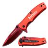 GIFTS INFINITY Personalized Pocket Knife  Custom Engraved, Titanium-Coated Stainless Steel, 2.75" Blade, Liner Lock  Gift for Men, Groomsmen, Camping, Hiking, Outdoor Use (Red) view 1