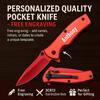 GIFTS INFINITY Personalized Pocket Knife  Custom Engraved, Titanium-Coated Stainless Steel, 2.75" Blade, Liner Lock  Gift for Men, Groomsmen, Camping, Hiking, Outdoor Use (Red) view 2