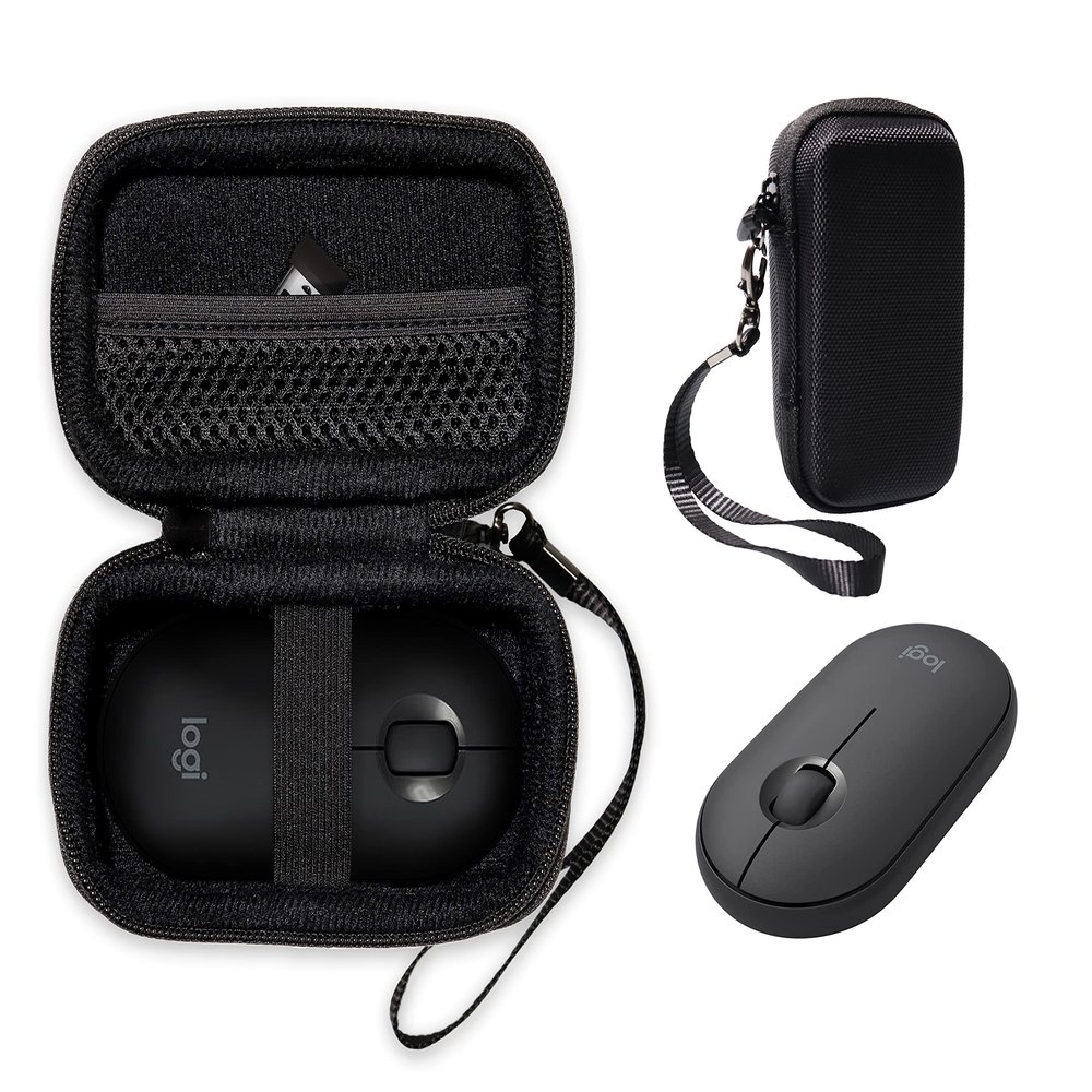 CaseSack Mouse Case for Logitech Pebble, Pebble M350, M355, i345 Wireless Bluetooth Mouse (Black)
