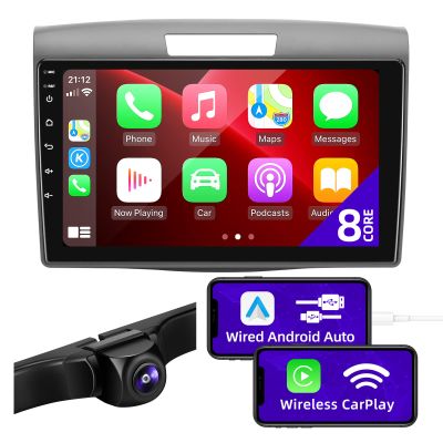 CGOGC Android Car Radio Updated Compatible with Wireless Carplay Android Auto for Honda CRV 2012-2016 8core 1280X720 IPS Touchscreen Stereo Bluetooth GPS WiFi Navigation Multimedia Player Head Unit