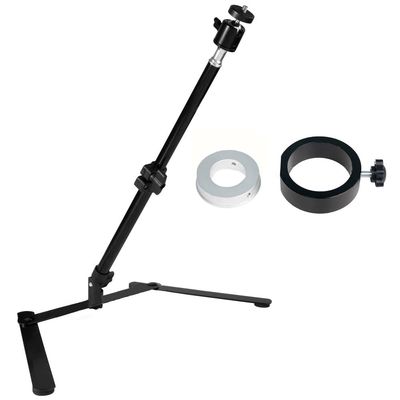 48MP 4K 1080P HDMI USB Industrial Video Microscope Camera 1-130X Zoom C Mount Lens Overhead Desktop Tripod for Repair Soldering (Color : Holder with Ring)