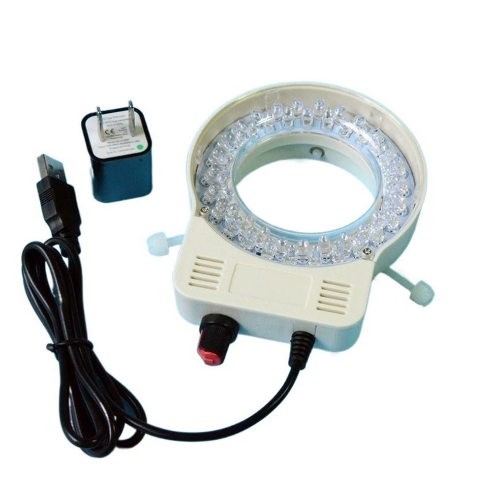 Stereo Microscope Ring Light-Optical Dimmable 52 White Color Stereo Microscope Ring LED Lights Source Illumination Lamp Brightness Adjustable Light Source
