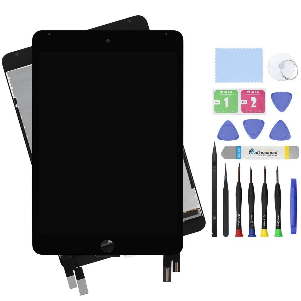 7.9" LCD Screen Replacement for iPad mini 4 A1538 A1550 Display LCD Assembly and Glass Touch Digitizer Premium Repair Kit + Sleep/Wake Sensor (Black)