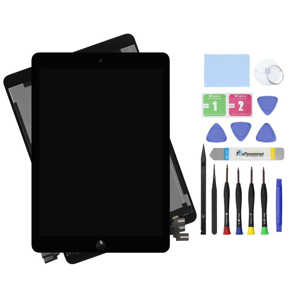 9.7" LCD Screen Replacement for iPad Pro 2016 A1673 A1674 A1675 Display LCD Assembly and Glass Touch Digitizer Premium Repair Kit - (Black)