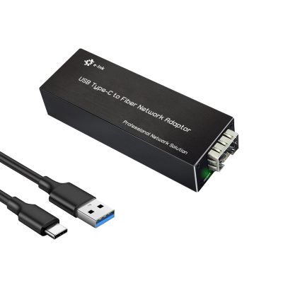 Throncom USB3.0 Type C to Fiber Network Adaptor 100/1000base-X USB to Open SFP Gigabit Network Card Compatible Windows Server/Windows/Linux Compact NIC Network Adapter