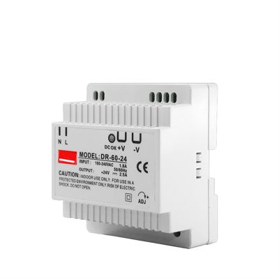 INFRI DIN Rail Switching Power Supply DR-15W 30W 45W 60W Single Output 5V 12V 24V AC DC Converter Power Switch Input 110/240VAC (Size : 24V, Color : 45W)