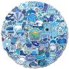 100 PCS Girl's Blue Aesthetic Stickers Pack for Teens Girls Boys, Cute Blue Decals, Waterproof Vinyl Decals, Vsco Stickers for Laptop Water Bottles Car Bicycle Skateboard Motorcycle Luggage view 1