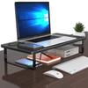 ZYFAB Universal Wood Monitor Stands, Multi-Purpose Desktop Stand Storage Organizer TV Shelf Monitor Riser for Laptop MacBook PC Save Space,Brown,8.2cm view 2
