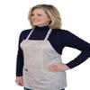 Redemption Shield Silver Body Apron with Front Pocket, Adjustable Neck and Back Ties, Lightweight Gray-Silver Fabric view 3