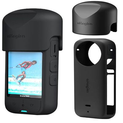 Coyktonty Silicone Cover+Lens Cover for Insta360 X3 Protection Accessories (Black)
