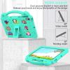 BLCshine Cute Kids Case for Galaxy Tab A8 10.5 2022 (SM-X207) & 2021 (SM-X205/SM-X200), Durable Shockproof EVA Protective Case with Handle & Kickstand & Shoulder Strap & DIY Cartoon Pattern, MintGreen view 2