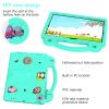 BLCshine Cute Kids Case for Galaxy Tab A8 10.5 2022 (SM-X207) & 2021 (SM-X205/SM-X200), Durable Shockproof EVA Protective Case with Handle & Kickstand & Shoulder Strap & DIY Cartoon Pattern, MintGreen view 4