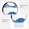Desniltol 3D Moving Sand Art with Remote Control, 360 Rotating Hourglass Lights, RGB Color Changing Table Lamp,Sand Art Liquid Motion Colorful Creative Sea Glass Quicksand Painting Night Light(Blue) view 4