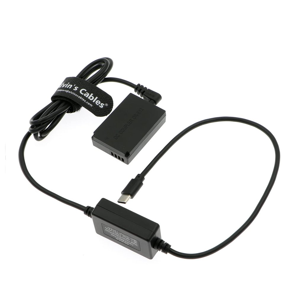 Alvin's Cables Type-C PD to LP-EL12 Dummy Battery Power Adapter Cable for Canon EOS M M2 M10 M50 M100 M200 DSLR Cameras