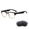 GenXenon Bluetooth Audio Smart Glasses, Blue Light Glasses for Women and Men, Open Ear Sound with Mic & Speakers, Blue Light Filter & Polarized Sunglasses Lenses, Voice Assistant (Silver) view 1