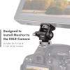 Andoer Camera Monitor Mount Bracket with Cold Shoe Field Monitor Mount Holder Aluminum Alloy 1/4 Inch Screw Tilt Adjustable for 5 Inch & 7 Inch Monitors LED Light Flash view 3