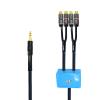 Sound Channel swicher 1/8" aux Input 3.5mm RCA Output Switch Selector 2 in 1 Out R/L Stereo Audio 1 in 2 Out Stereo Audio Splitter with Phone pc Player 20ft view 1