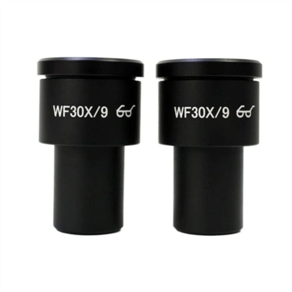 1 Pair of 30X Biological Microscope Eyepiece High Eye Point Wide Angle Eyepieces Field of View 9mm Mounting Size 23.2mm