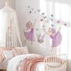 ACEZIYAN Ballet Girl Wall Stickers Pink Butterfly Flowers Wall Stickers Room Decoration Decals Cartoon Girl Wall Stickers for Bedroom, Theme Party, Garden Decoration view 2
