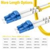 1m(3ft) OS2 LC to LC Single Mode Fiber Patch Cables, Options 7inch~1000ft, SM Singlemode Fiber Optic Cable 10G SMF LSZH Duplex 9/125m OD 2.0mm (10pack),  view 3