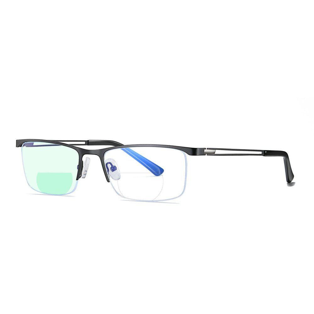 laureles Bifocal Reading Glasses Men Business Blue Light Blocking Square Reader Computer Eyewear Male (Black, 2.25, multiplier_x)