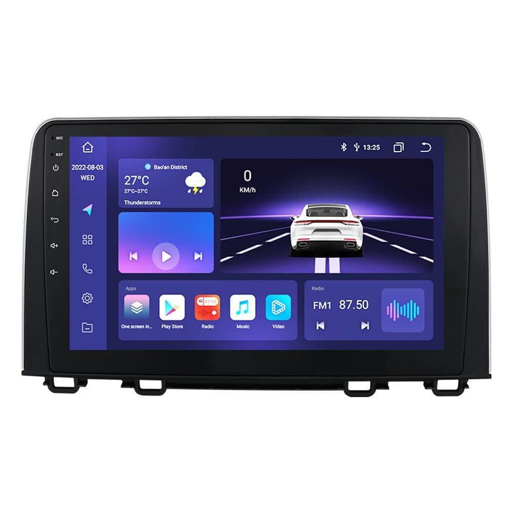 10.1 Inch HD Touchscreen Android 14 Stereo Car Radio for Honda CRV 2017-2021 Wireless Carplay | Android Auto 8-Core 4G+32G Weather Display WiFi GPS Navigation Bluetooth 5.0
