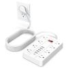 10ft Extension Cord Long Power Strip,AOFO 8 Widely-Spaced Outlets & 6 USB Ports Flat Plug Power Strip,Power Cord for Wall Mountable and Desktop White view 1