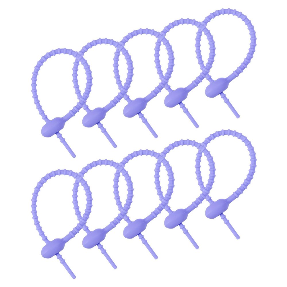 MECCANIXITY 12 Pack Silicone Cable Ties 6 Inch Reusable Zip Ties Silicone Twist Ties for Home Office Kitchen Organizer Food Bag Cord Key Management Blue