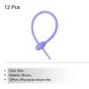 MECCANIXITY 12 Pack Silicone Cable Ties 6 Inch Reusable Zip Ties Silicone Twist Ties for Home Office Kitchen Organizer Food Bag Cord Key Management Blue view 3